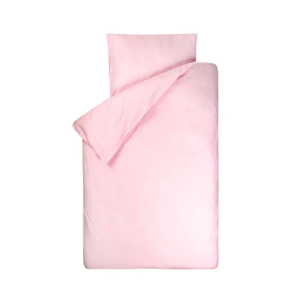 "Bink Kinderbettwäsche Bo uni rosa 100 x 135 image"