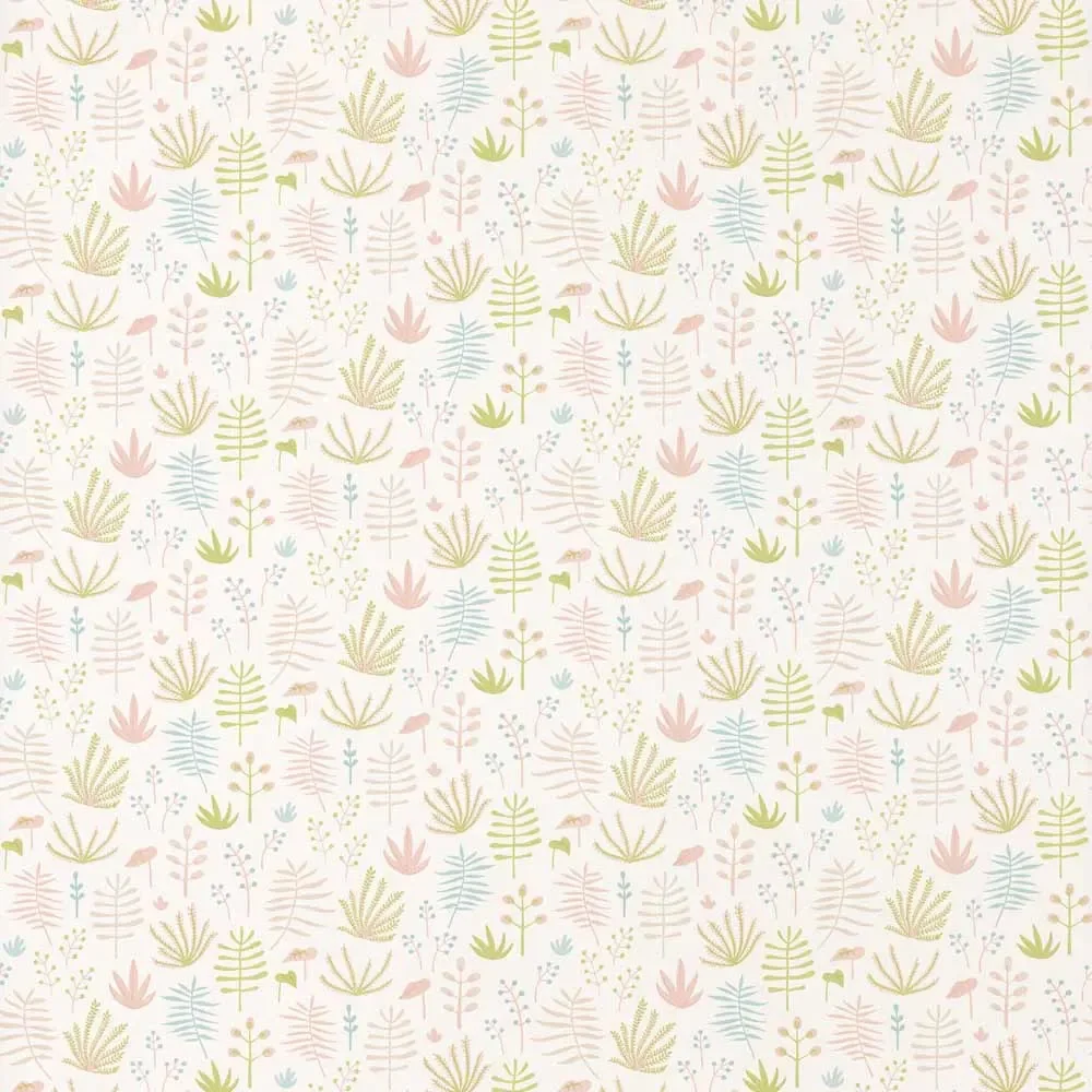"Casadeco Kindertapete Happy Dreams Gräser rosa grün image"