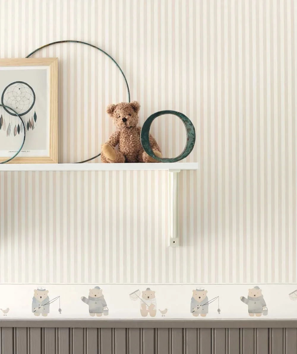 "Casadeco My Little World Streifentapete grau weiss image"