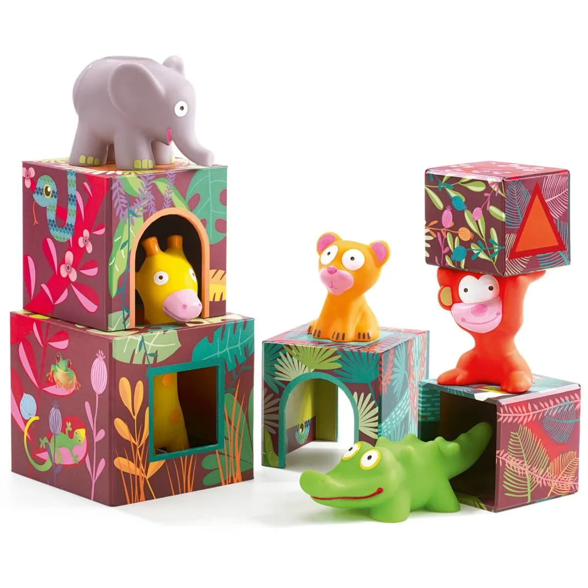 "Djeco Kinderspielzeug, Stapelturm, Stapelwürfel - Maxi Topanijungle image"