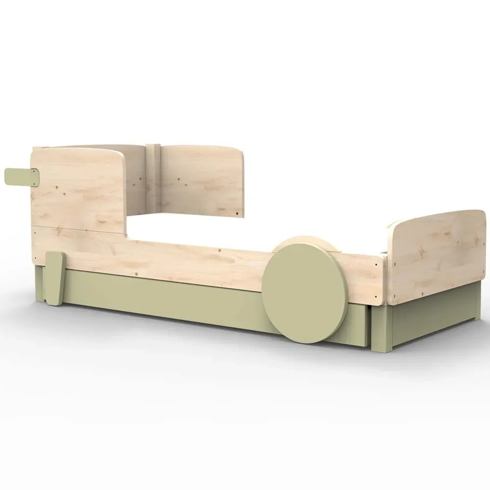 "Mathy by Bols Einzelbett "Discovery" mit Bettschublade, Farbe Elemente: moss grey image"