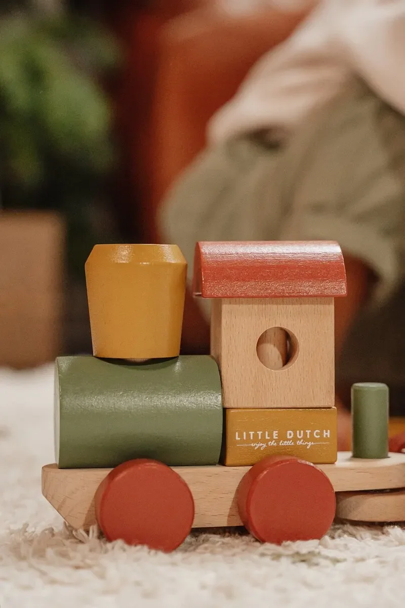 "Little Dutch Spielzeug, Stapelzug Weihnachten Holz image"