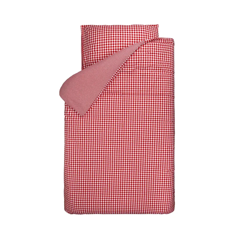 "Bink Kinderbettwäsche BB Karo rot 100 x 135 image"