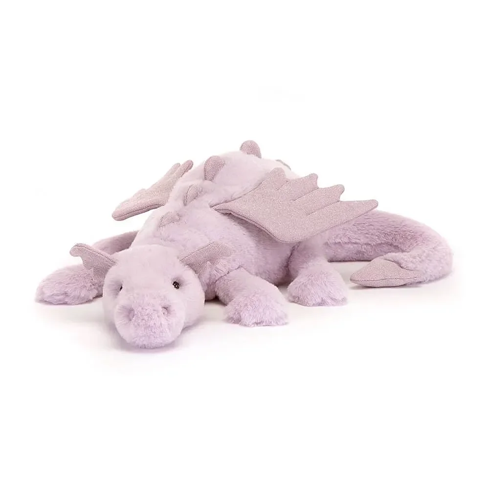 "Jellycat Kuscheltier, Plüschtier, Stofftier - Lavender Dragon, Größe: Mittel - H12 X B50 CM image"