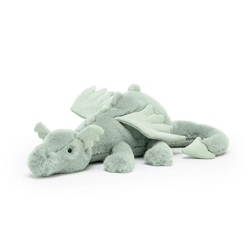 "Jellycat Kuscheltier, Plüschtier, Stofftier - Sage Dragon, Größe: Mittel - H12 X B50 CM image"