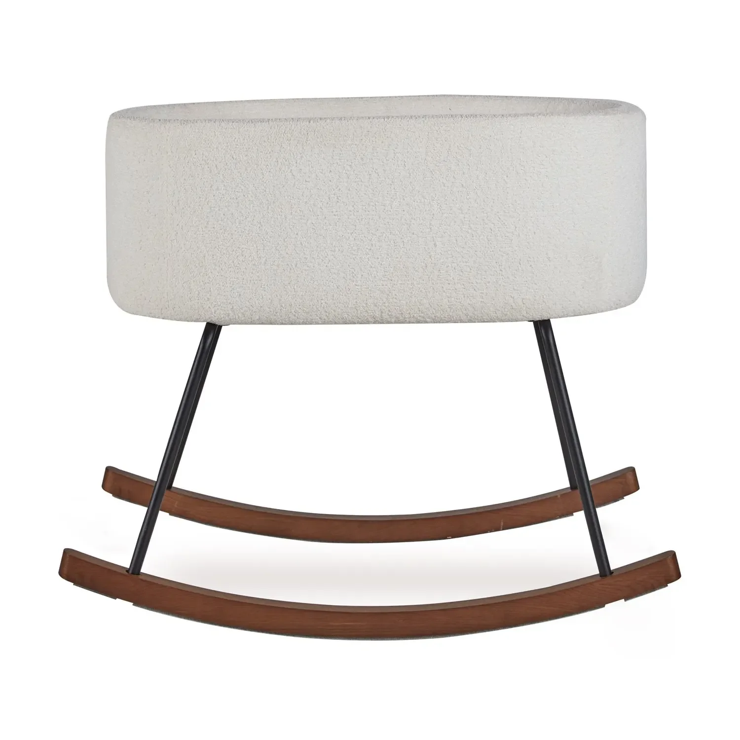 "Quax Schaukelbett De Luxe | Wiege mit Teddyfellbezug | Babybett mit Schaukelfunktion & waschbarem Bezug image"