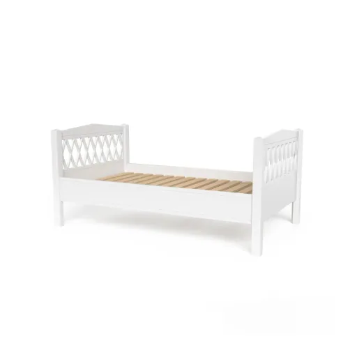 "Cam Cam Einzelbett, Juniorbett - Harlequin, Erweiterbares Teenager Bett aus Massivholz, 160-200 cm, Weiß image"