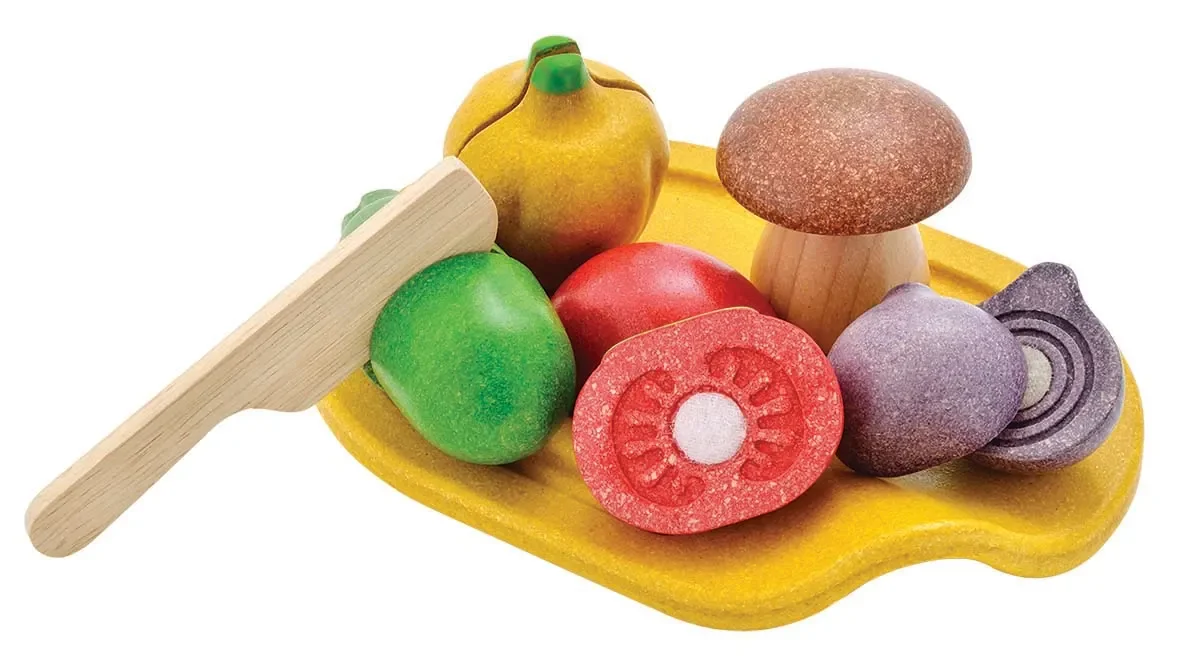 "Plan Toys - Gemüse zum Schneiden, Gummibaumholz image"