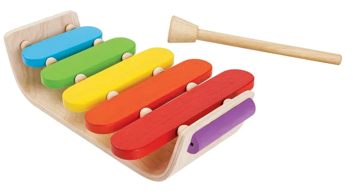 "Plan Toys - Musikspielzeug - Xylophone oval, Gummibaumholz image"