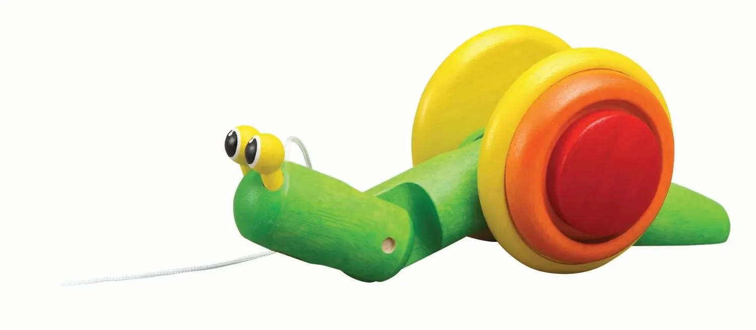 "Plan Toys - Nachziehtier - Schnecke, Gummibaumholz image"