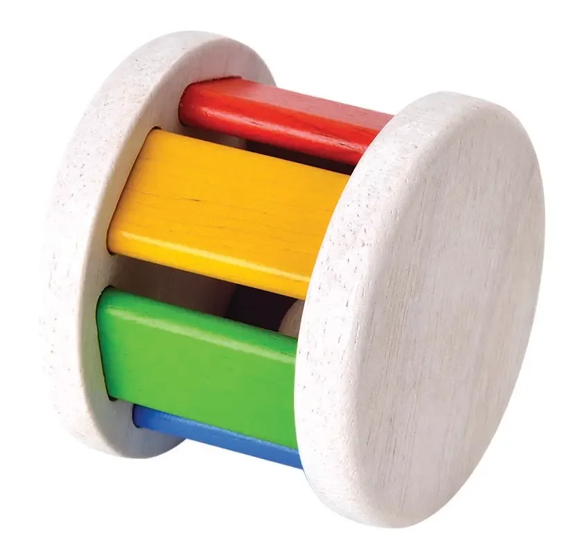 Plan Toys - Krabbelspielzeug - Walze bunt, Gummibaumholz