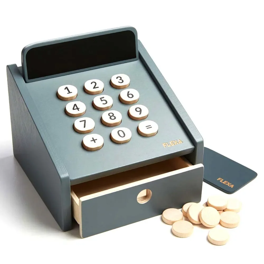 "Kinder Kasse Holz blau von Flexa image"