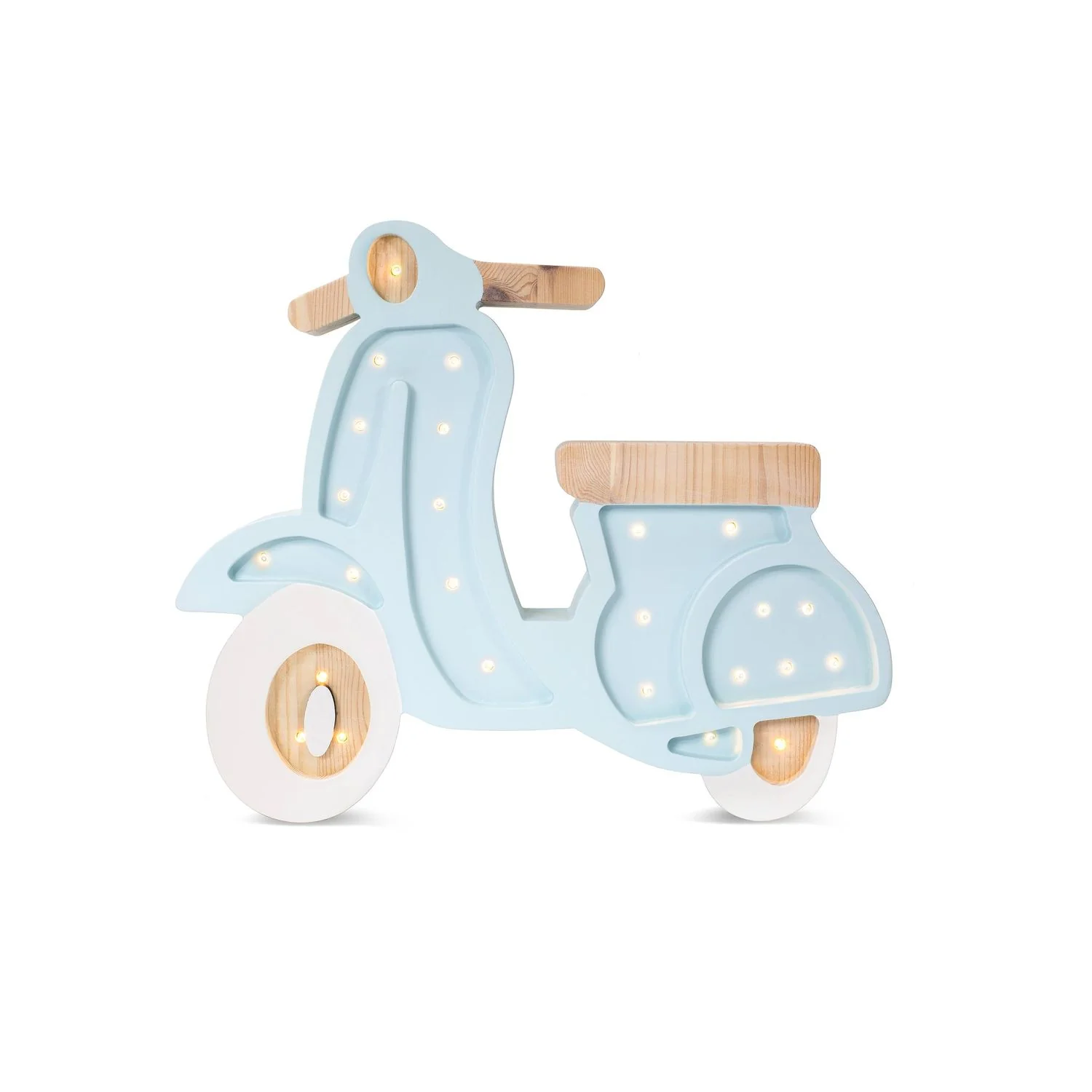 "Little Lights Nachtlicht Kinder, Nachtlampe Vespa-Roller - 100% Kiefernholz natur image"