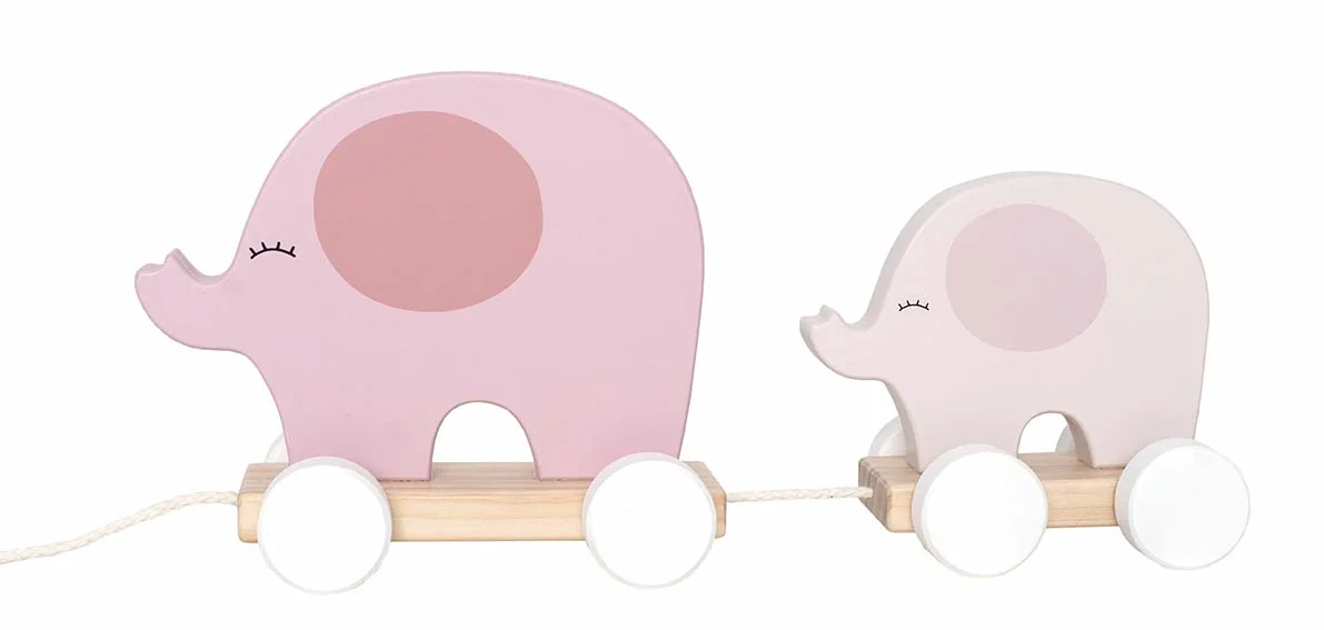 Nachziehtier Elefant, Holzspielzeug, Schiebetier