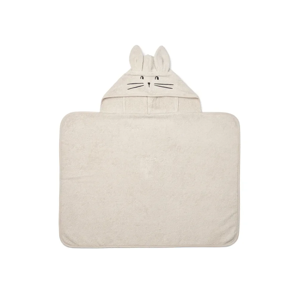 "Liewood Baby Kapuzenhandtuch, Babyhandtuch Vilas Hase - Ultra-Weich, Saugfähig, Tierohren, Perfekt nach dem Baden image"