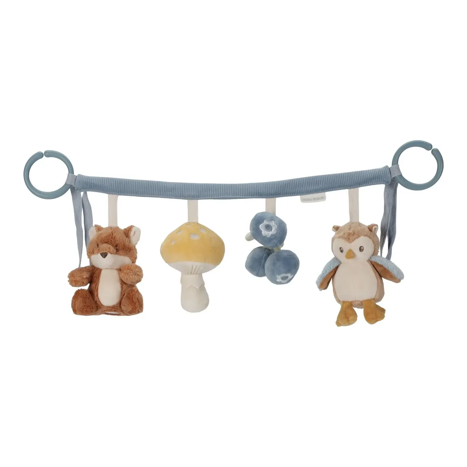 "Little Dutch Kinderwagenkette, Babyschale Kette - Forest Friends, Blau image"