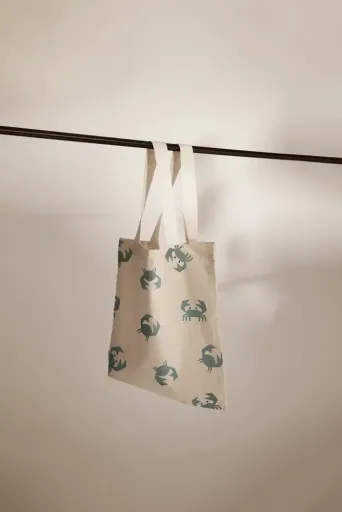 "Liewood Bio-Baumwoll Tragetasche - Handtasche & Einkaufstasche im Krabbe / Sand Design image"