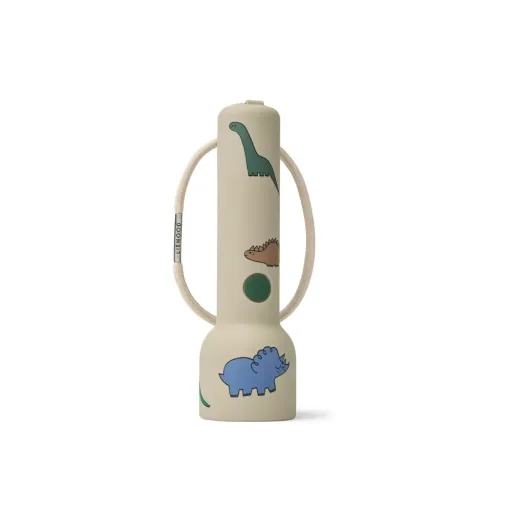 "Liewood Gry Kinder Silikon Taschenlampe - Rutschfeste Spiel- & Erkundungstaschenlampe aus 100 % Silikon, Dinosaurier / Nebel Design image"