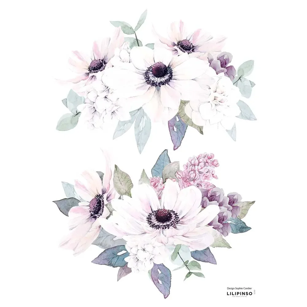 "Lilipinso Wandsticker A3 Anemonensträusschen flieder image"