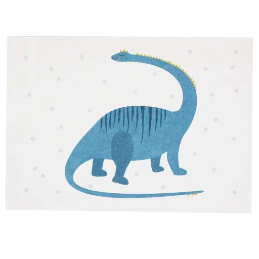 Ava & Yves Postkarte Dino blau