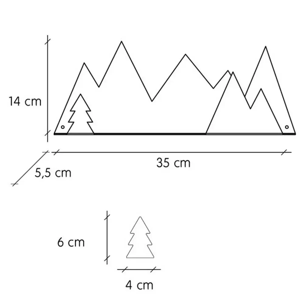 "tresxics Wandregal Berge schwarz image"