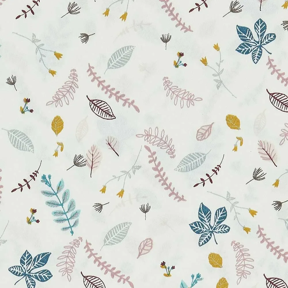 "Cam Cam Spannbettlaken 70 x 140 cm Blätter rosa image"