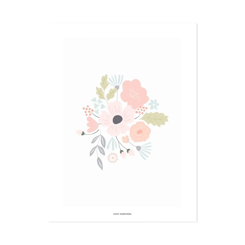 "Lilipinso Poster Blumenstrauss rosa pastell image"