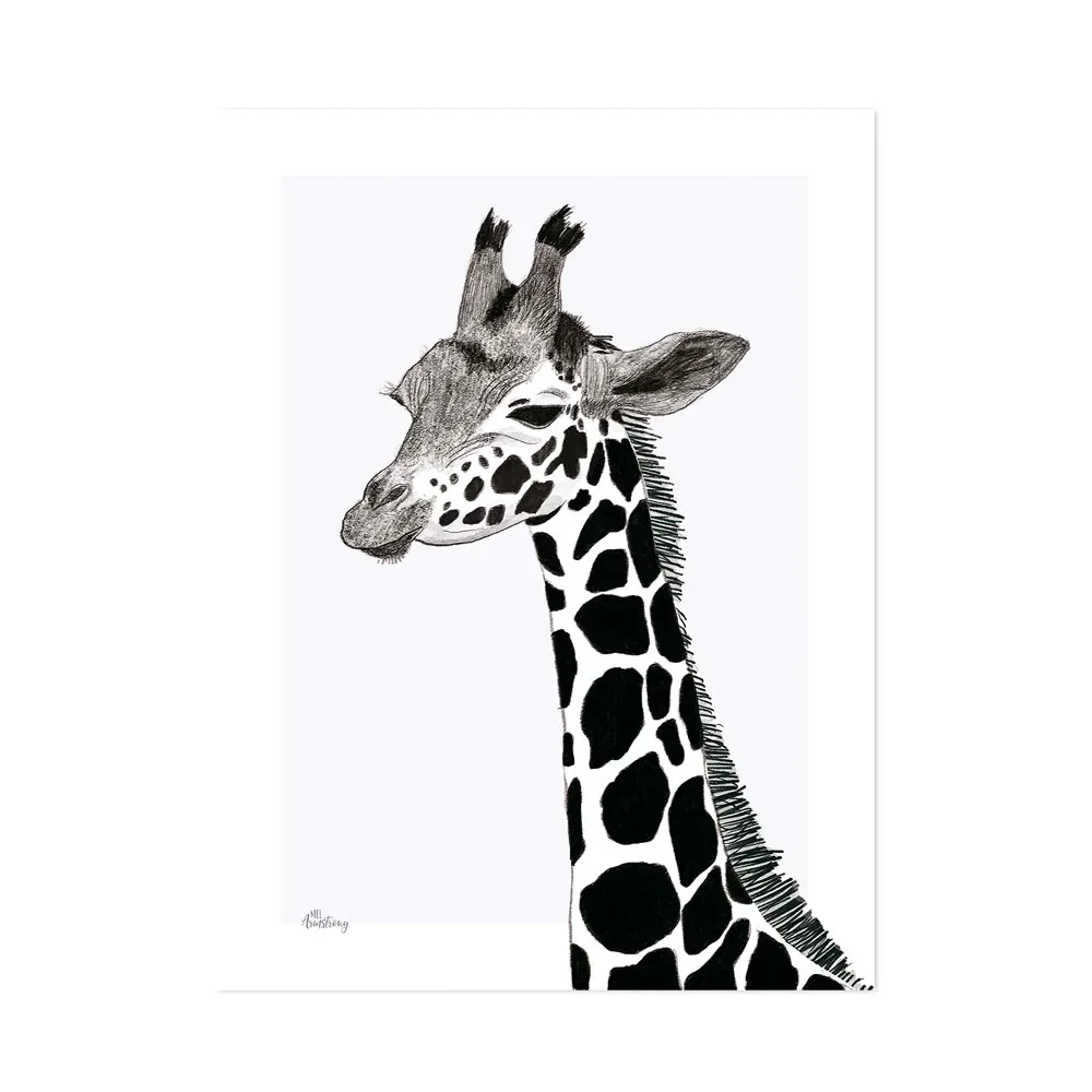 "Lilipinso Poster Giraffe schwarz weiss image"