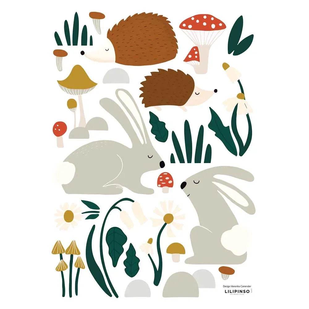 "Lilipinso Wandsticker A3 Waldtiere grau braun image"