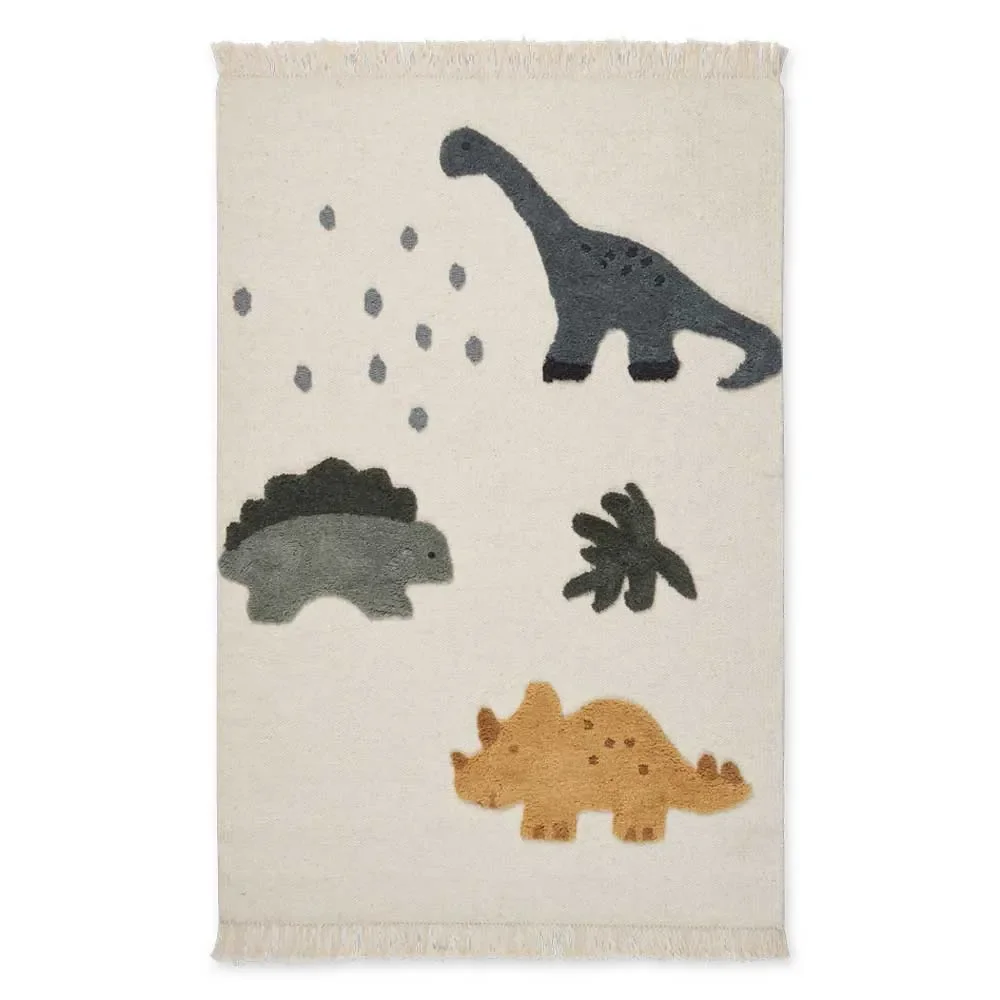 "Liewood "Bent" Kinderteppich Dino beige Multi-Mix image"