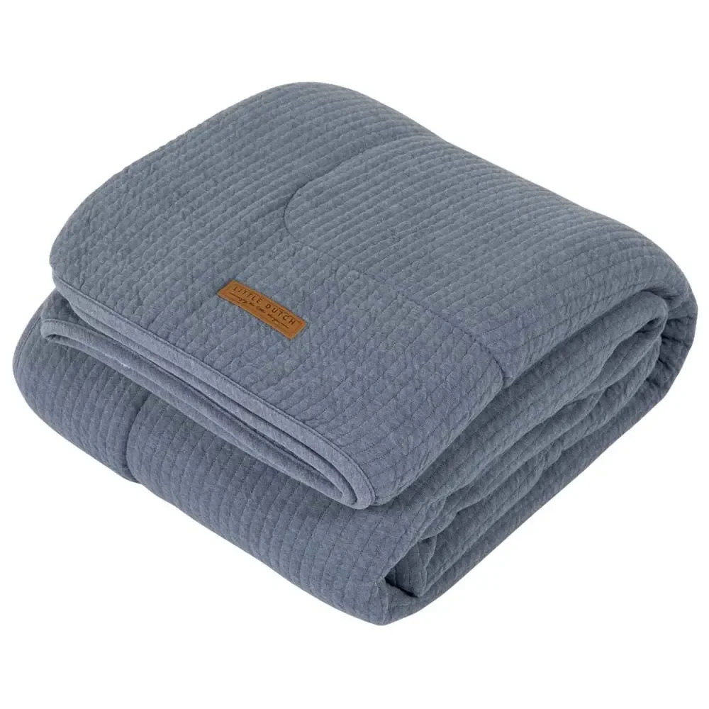 "Little Dutch Baby Kuscheldecke uni blau "Pure Blue", Größe: 70 x 100 cm image"