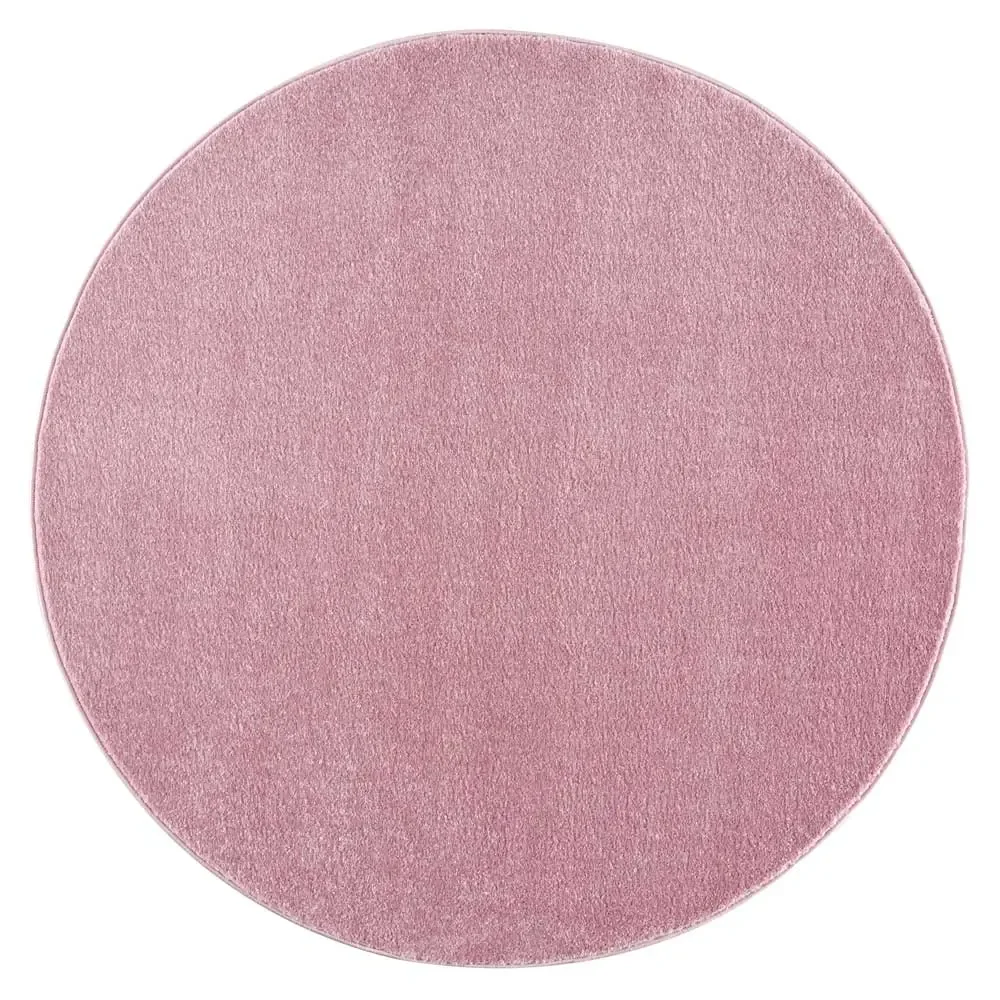 "Livone Teppich rund uni rosa image"