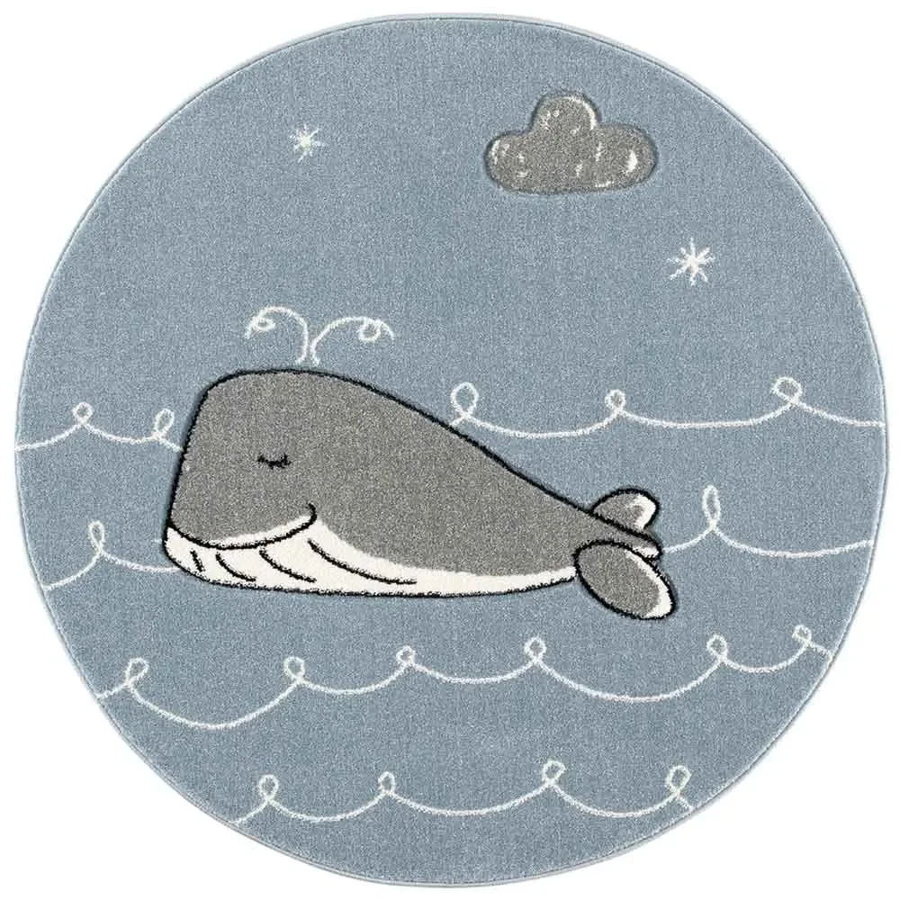 "Scandic Living Kinderteppich rund Wal image"