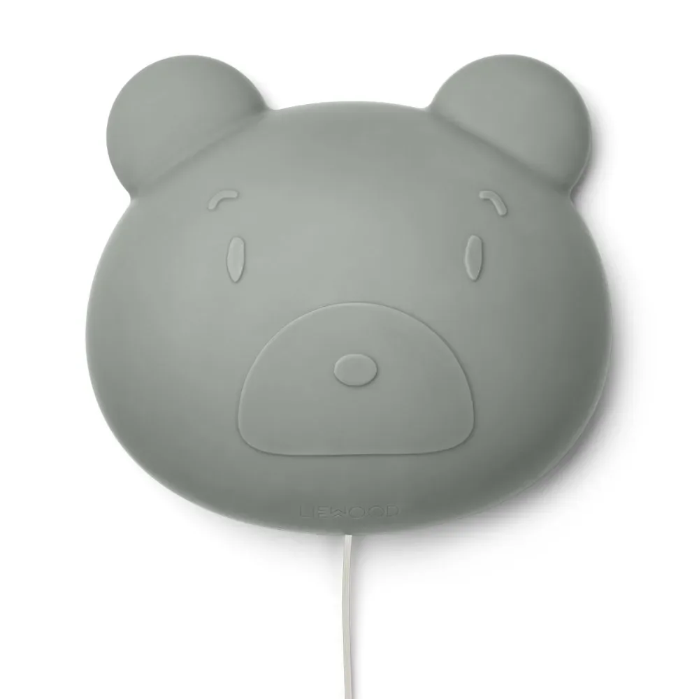 "Liewood Wandlampe "Vega" Bär Silikon taubenblau image"
