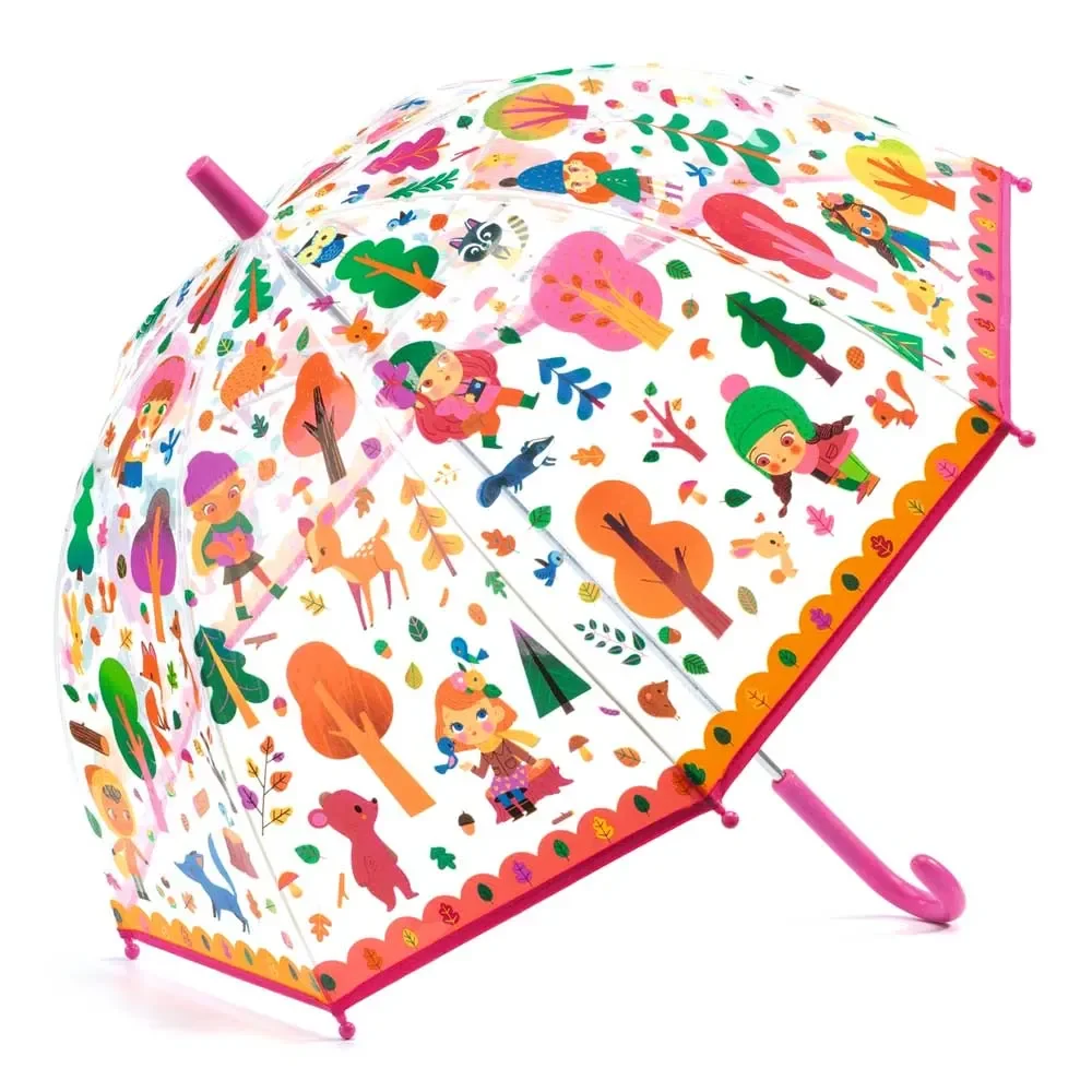"Djeco Kinder Regenschirm Mädchen im Wald pink image"