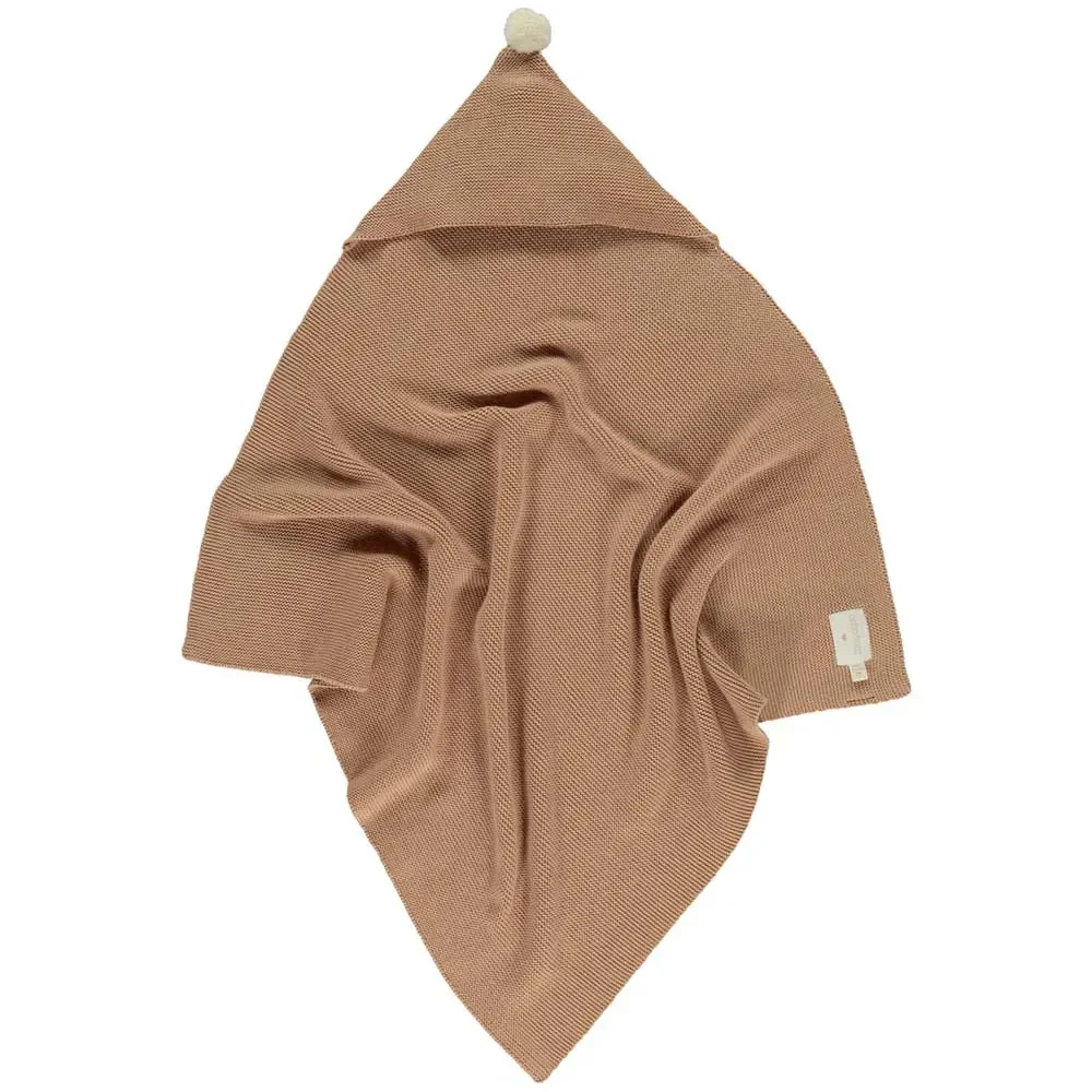 "Nobodinoz Strick Baby Kapuzendecke biskuit image"