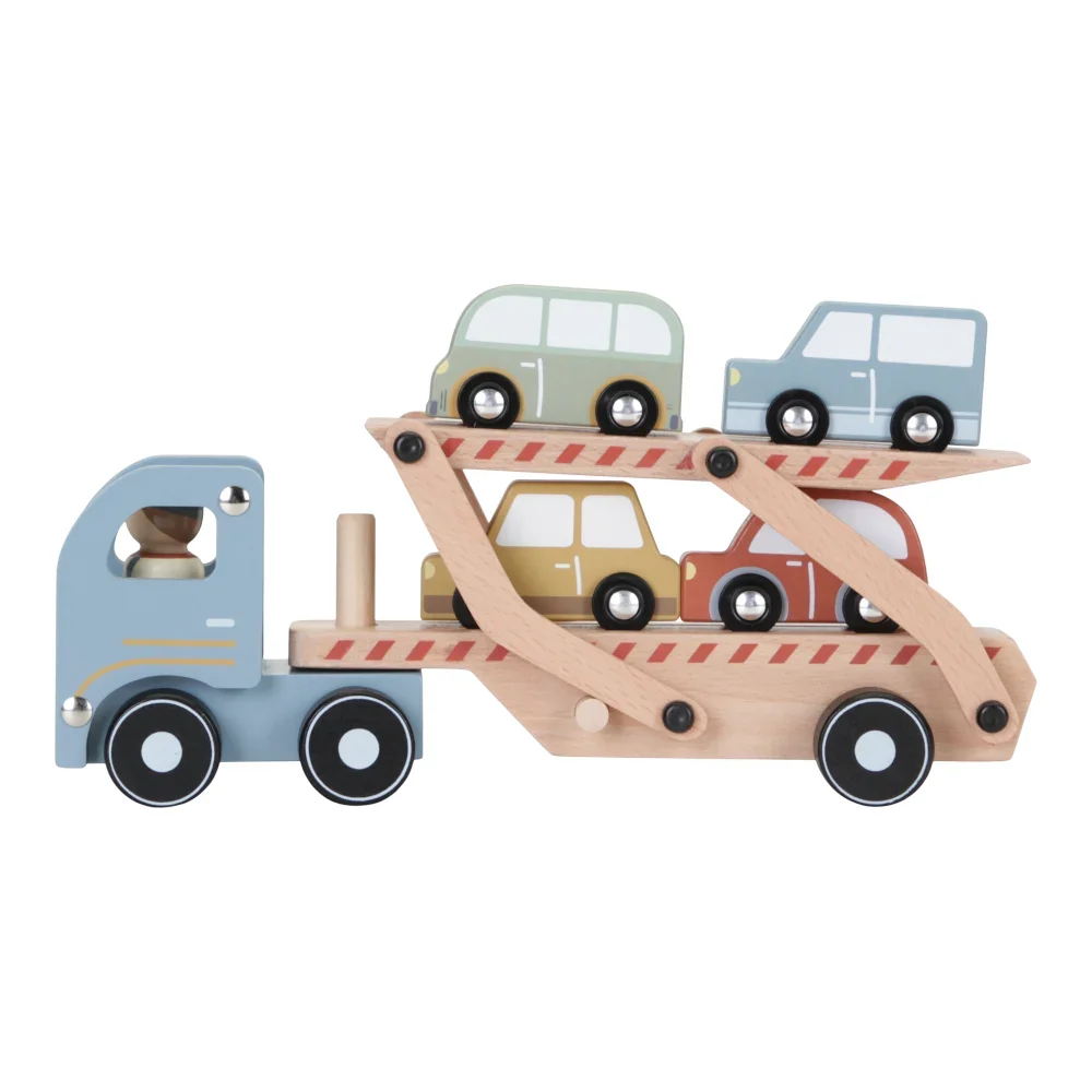 "Little Dutch Holz Autotransporter blau image"