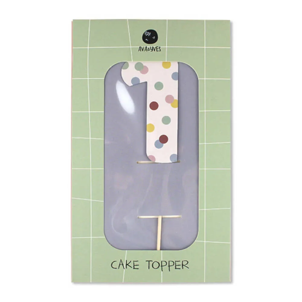 "Ava & Yves Cake Topper Zahl "1" image"