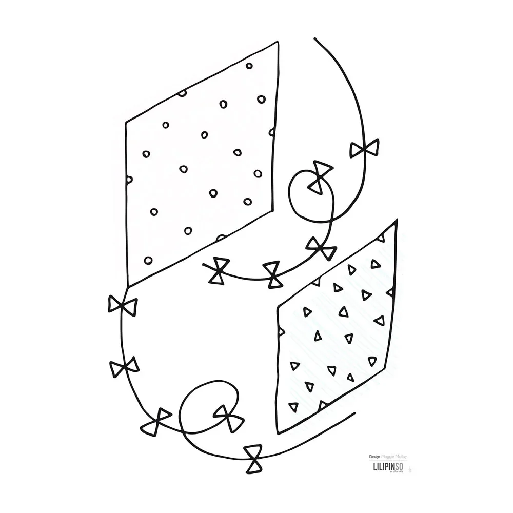 "Lilipinso Wandsticker A3 Drachen pastell schwarz image"