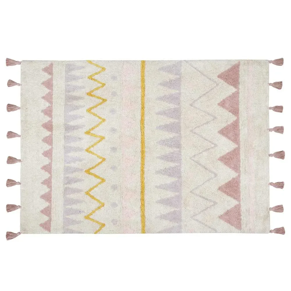 "Lorena Canals Teppich Azteken Muster natur rosa, Größe: 120 x 160 cm image"