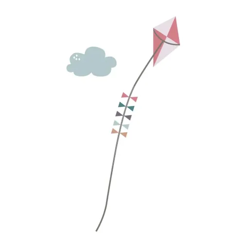 Sebra Wandsticker Messlatte Papierdrache rosa