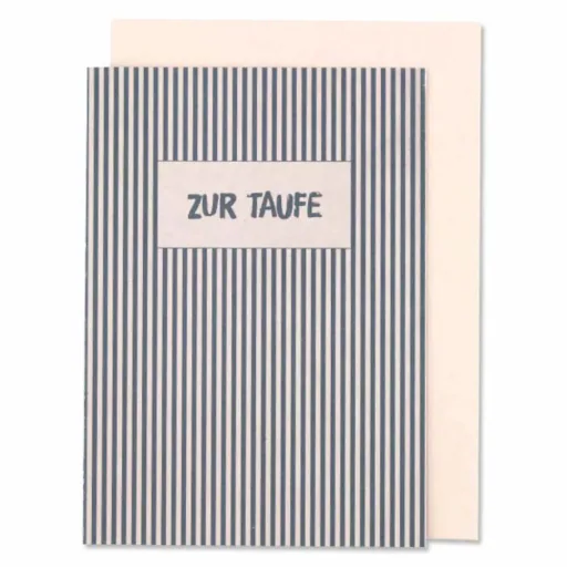 "Ava & Yves Klappkarte Taufe rosa-blau gestreift image"