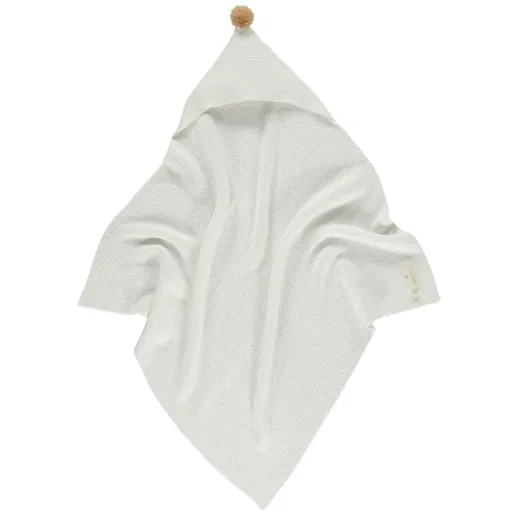 "Nobodinoz Strick Baby Kapuzendecke weiss image"