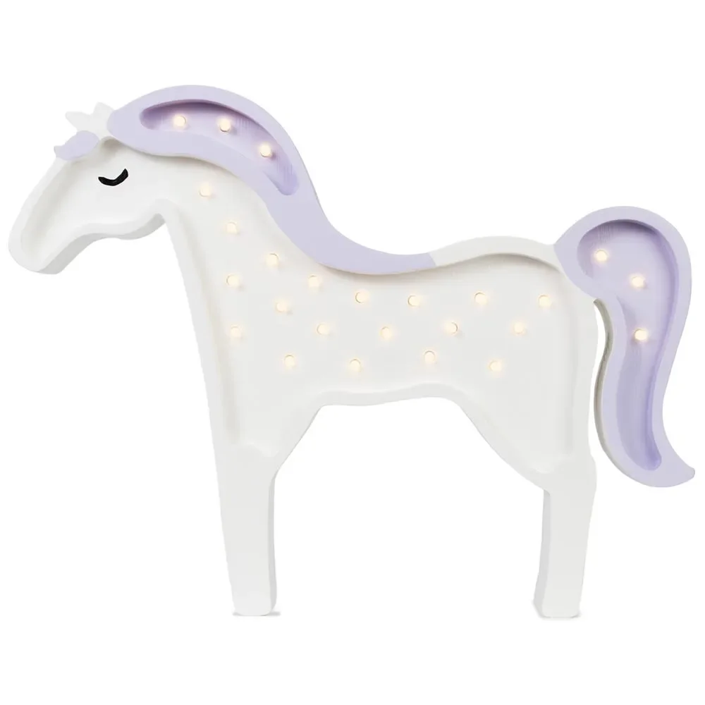"little lights Led Deko Kinderlampe Pferd lila image"