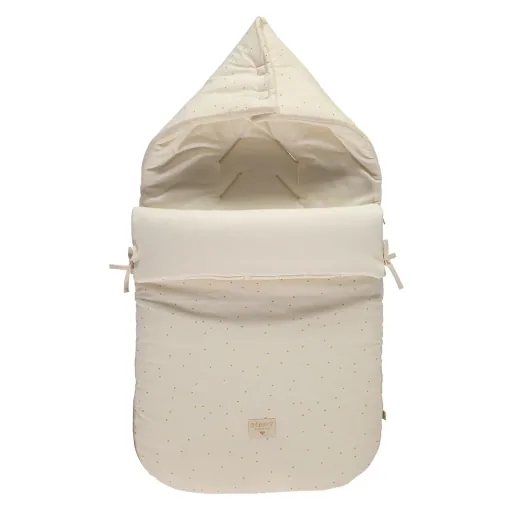 "Nobodinoz Kinderwagen Fußsack Punkte Honig image"