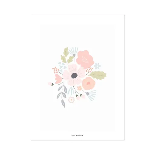 Lilipinso Poster Blumenstrauss rosa pastell