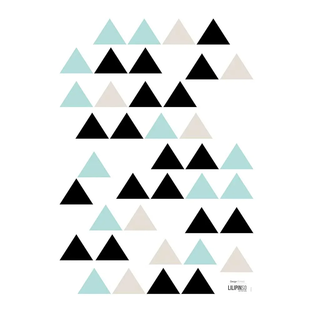 "Lilipinso Wandsticker A3 Dreiecke schwarz beige mint image"
