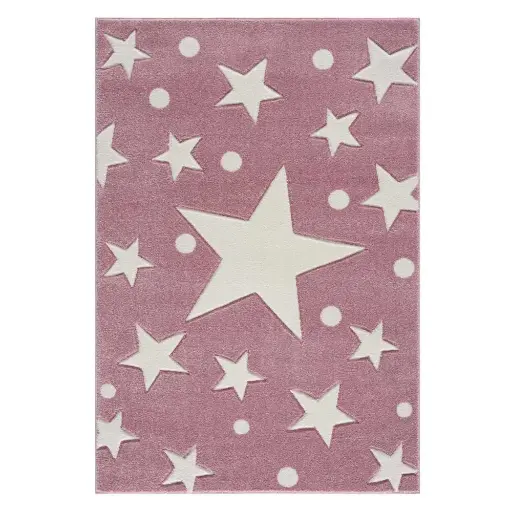 "Livone Teppich Estrella Stern & Konfetti rosa image"
