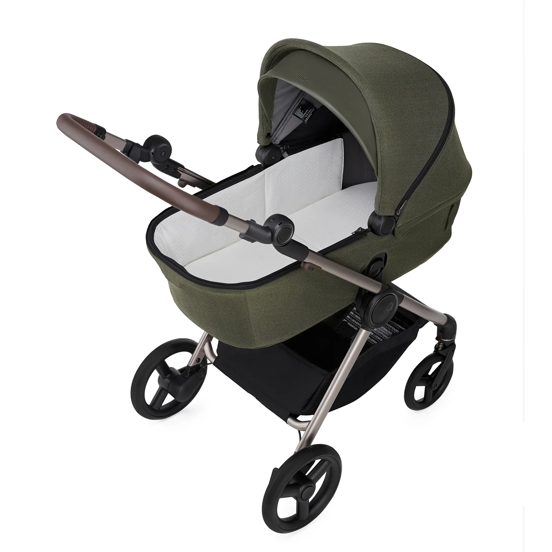 Kinderwagen Anex IQ Richi, leichter 3-in-1 Kombikinderwagen mit 360° Drehfunktion, 5,2 kg