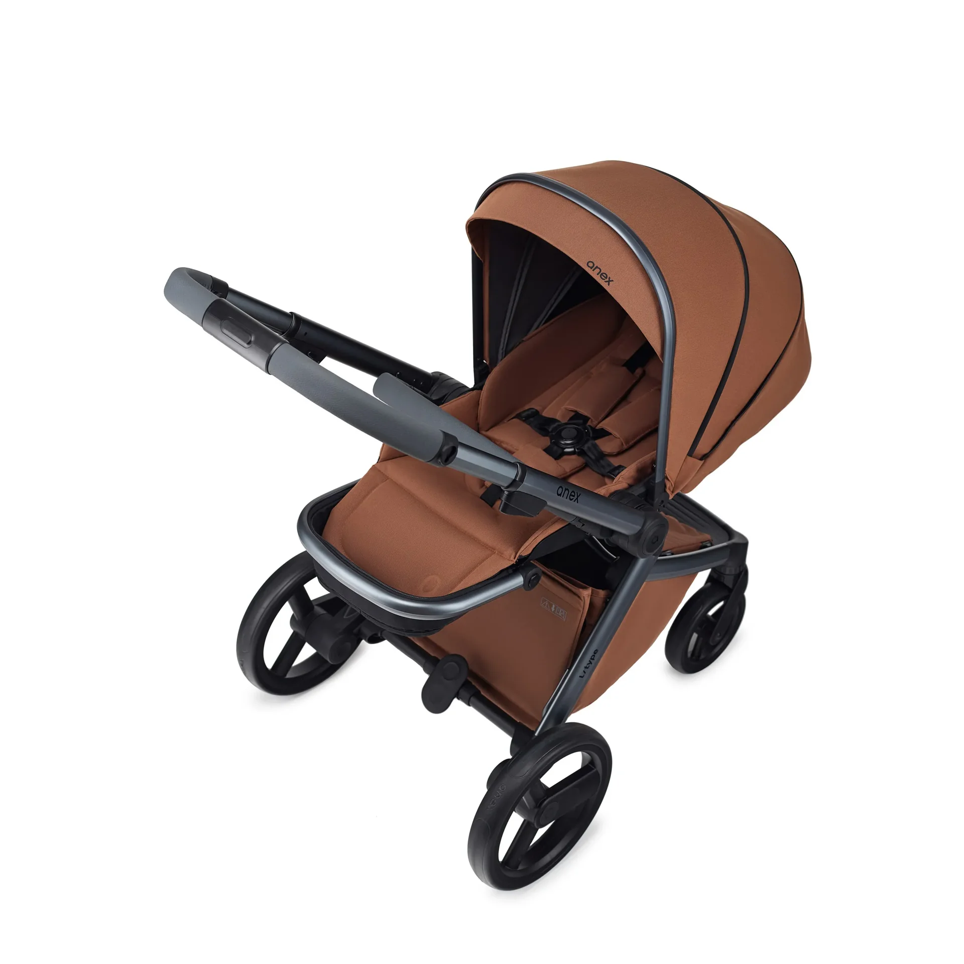 Anex L-Type Kinderwagen Haselnuss, Kombi-Kinderwagen 4-in-1-Funktion, faltbar, ab Geburt